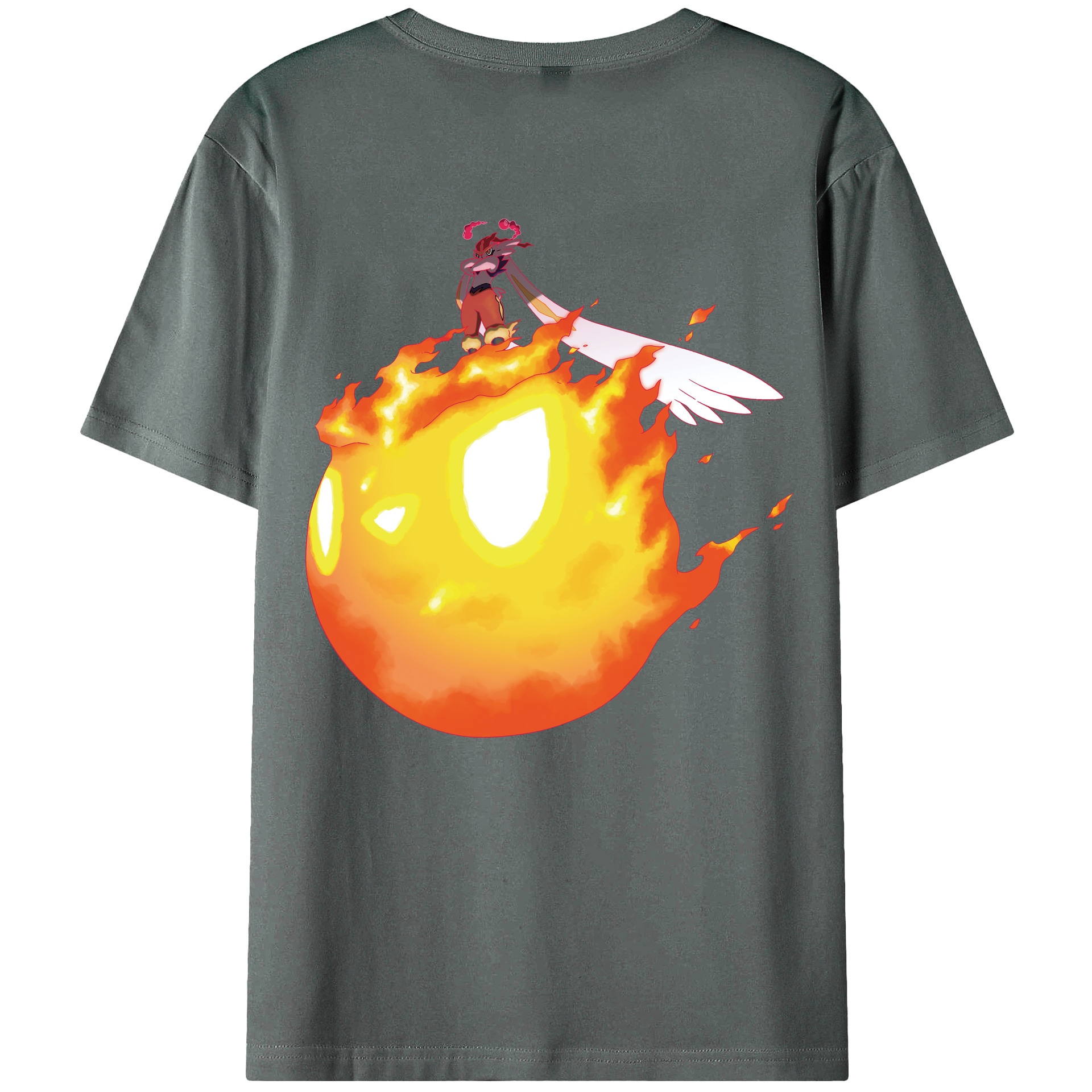 （画像用） ポケットモンスター Pokémon 綿100％ メンズ半袖Tシャツ（バックプリント） 通気性
